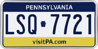 PA license plate LSQ7721