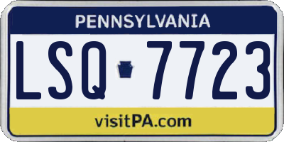 PA license plate LSQ7723