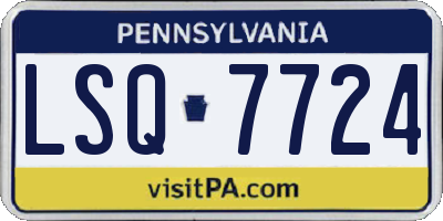 PA license plate LSQ7724