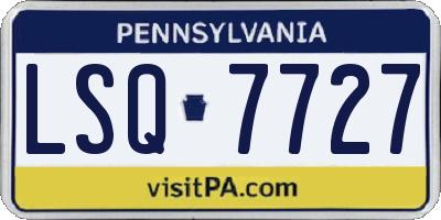 PA license plate LSQ7727