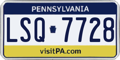 PA license plate LSQ7728