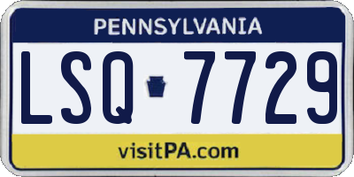 PA license plate LSQ7729