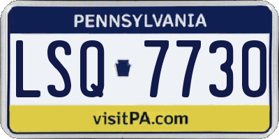 PA license plate LSQ7730