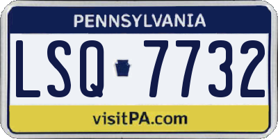 PA license plate LSQ7732