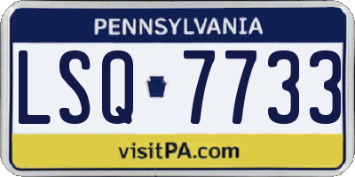 PA license plate LSQ7733