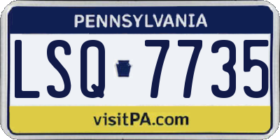 PA license plate LSQ7735