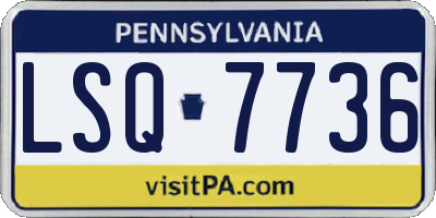 PA license plate LSQ7736
