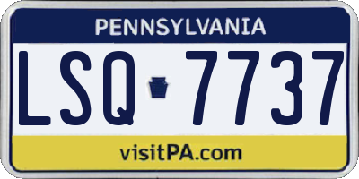 PA license plate LSQ7737
