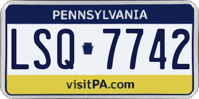PA license plate LSQ7742