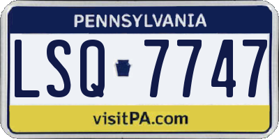 PA license plate LSQ7747
