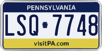 PA license plate LSQ7748