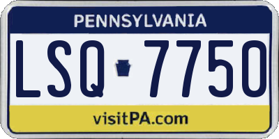 PA license plate LSQ7750