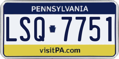 PA license plate LSQ7751