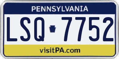 PA license plate LSQ7752