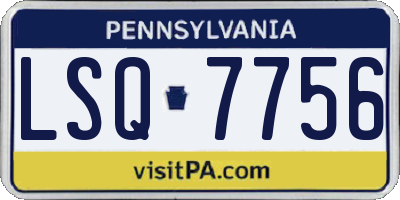 PA license plate LSQ7756