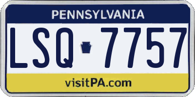 PA license plate LSQ7757