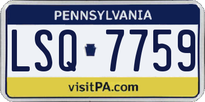 PA license plate LSQ7759