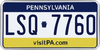 PA license plate LSQ7760