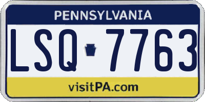 PA license plate LSQ7763