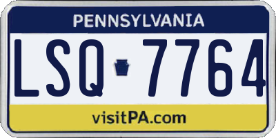 PA license plate LSQ7764