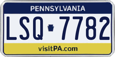 PA license plate LSQ7782