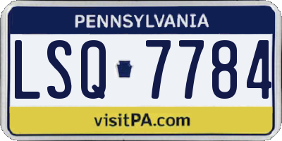 PA license plate LSQ7784