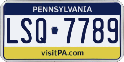 PA license plate LSQ7789