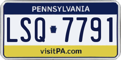 PA license plate LSQ7791