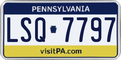 PA license plate LSQ7797