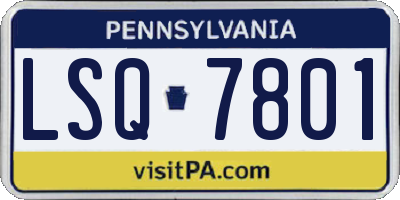 PA license plate LSQ7801