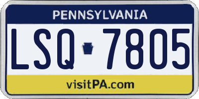 PA license plate LSQ7805