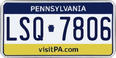 PA license plate LSQ7806