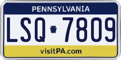 PA license plate LSQ7809