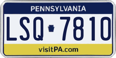 PA license plate LSQ7810