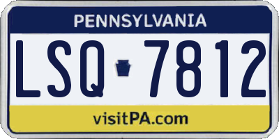 PA license plate LSQ7812