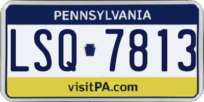 PA license plate LSQ7813