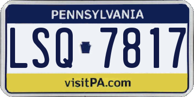 PA license plate LSQ7817