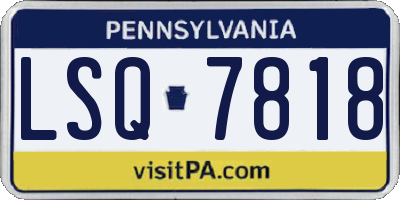 PA license plate LSQ7818