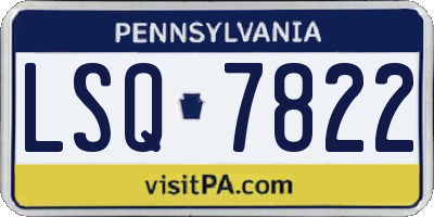 PA license plate LSQ7822