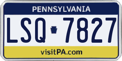 PA license plate LSQ7827