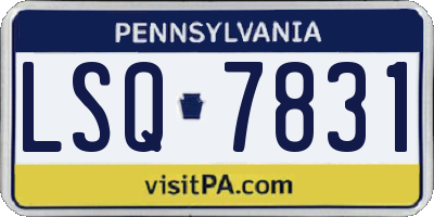 PA license plate LSQ7831