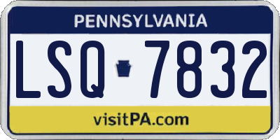 PA license plate LSQ7832