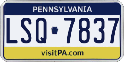 PA license plate LSQ7837