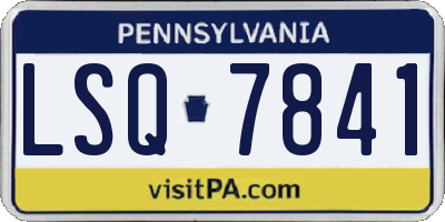 PA license plate LSQ7841