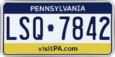 PA license plate LSQ7842
