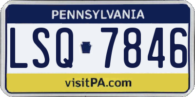 PA license plate LSQ7846