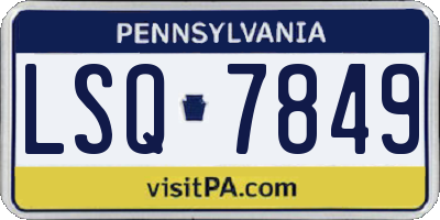 PA license plate LSQ7849