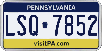 PA license plate LSQ7852