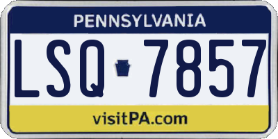 PA license plate LSQ7857