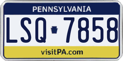 PA license plate LSQ7858